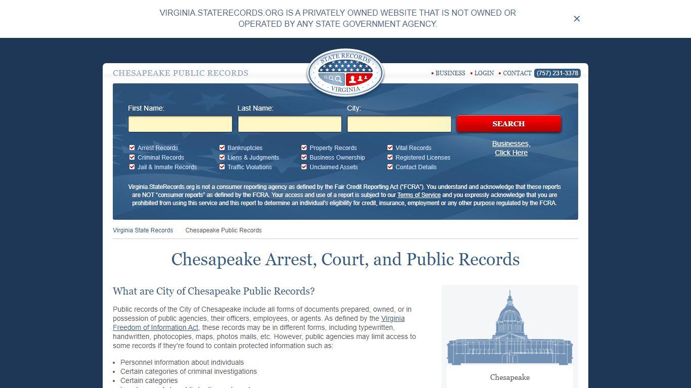 Chesapeake Arrest and Public Records | Virginia.StateRecords.org